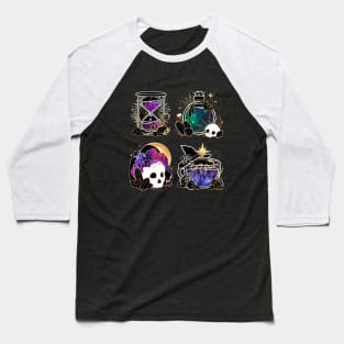 Elegant Gold and Galaxy Halloween Collection Baseball T-Shirt